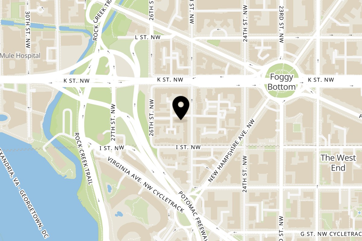 Map showing the location of Matera Italian Restaurant & Bar on 924 25th Street Northwest in Washington